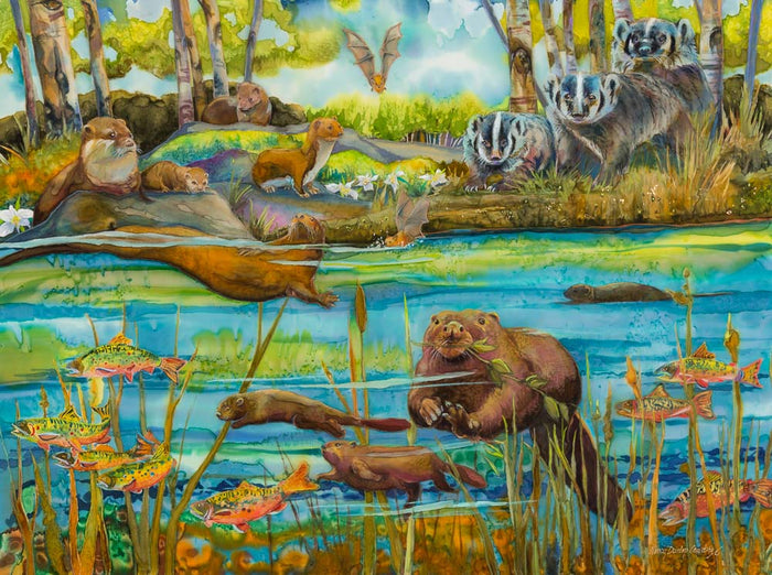 Forever Glacier: Small Mammals of the River Bottom (Giclée)
