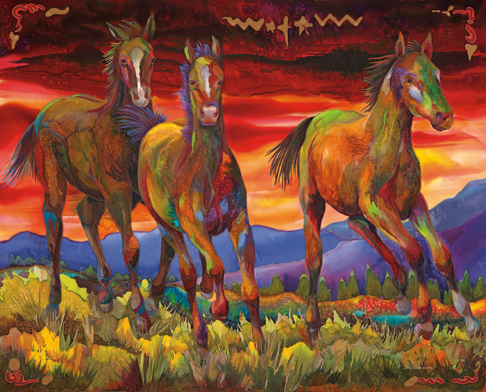 Triple Creek Colts - Limited Edition Giclée by Nancy Dunlop Cawdrey #1/25